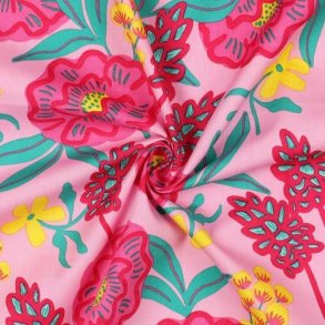 Fine poplin Fresh Flowers, Nerida Hansen, Light Pink