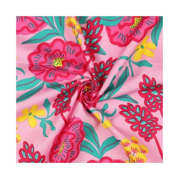 Fine poplin Fresh Flowers, Nerida Hansen, Light Pink