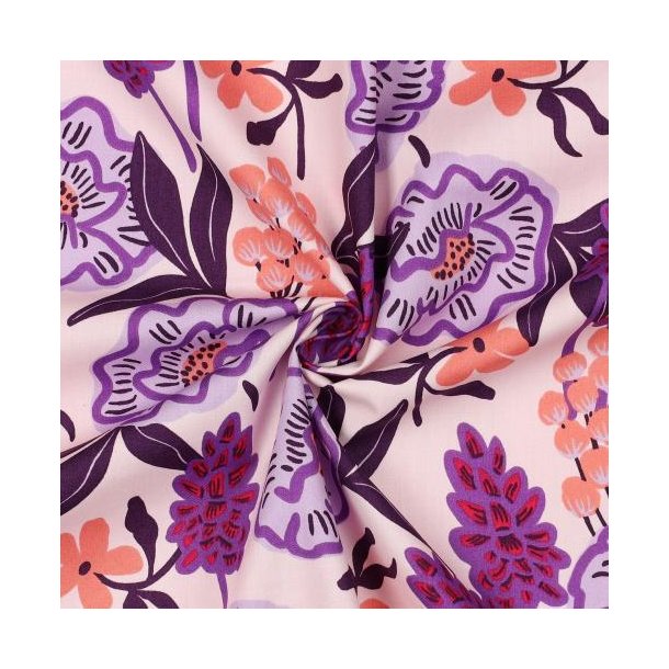 Fine poplin Fresh Flowers, Nerida Hansen, Pastel Pink