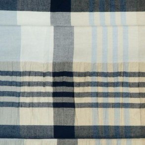 Ternet bomuld m/smockeffekt, Light blue