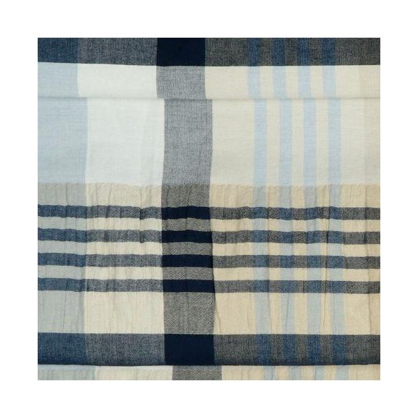 Ternet bomuld m/smockeffekt, Light blue