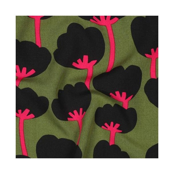 �kotex viscose Poppies Nerida Hansen, Moss green