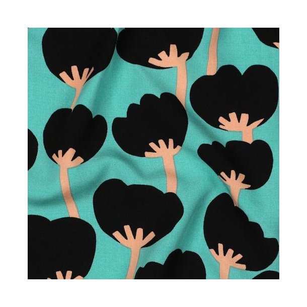 �kotex viscose Poppies Nerida Hansen, Sea blue