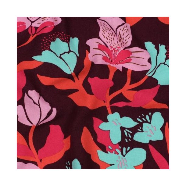 �kotex viscose Amira Floral Nerida Hansen, Plum