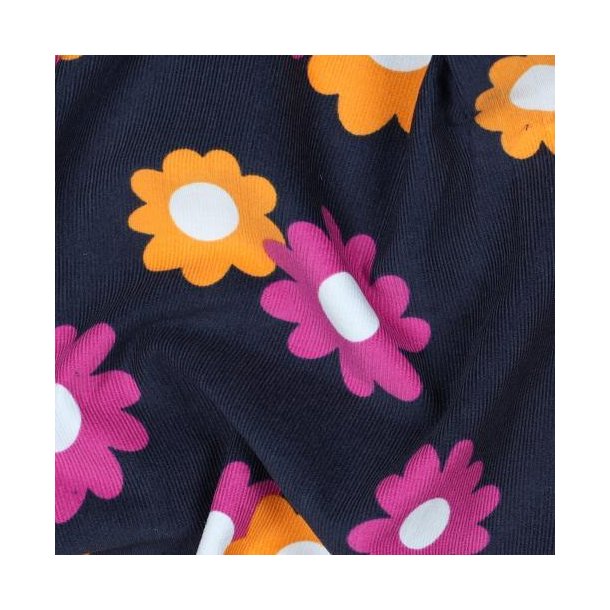Babycord Flowers, Navy