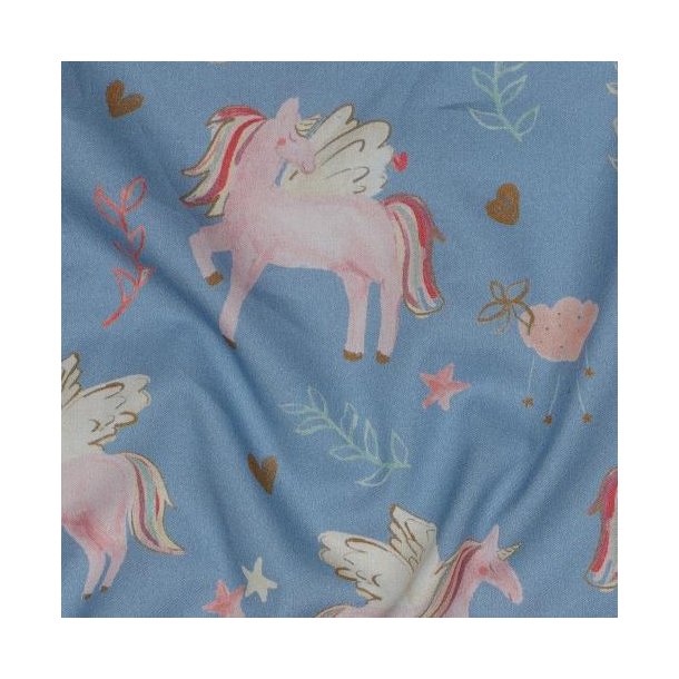 Fine poplin Digital Unicorns, Light blue