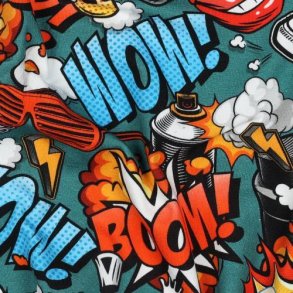 �kotex bomulds jersey m/Graffiti, Blue