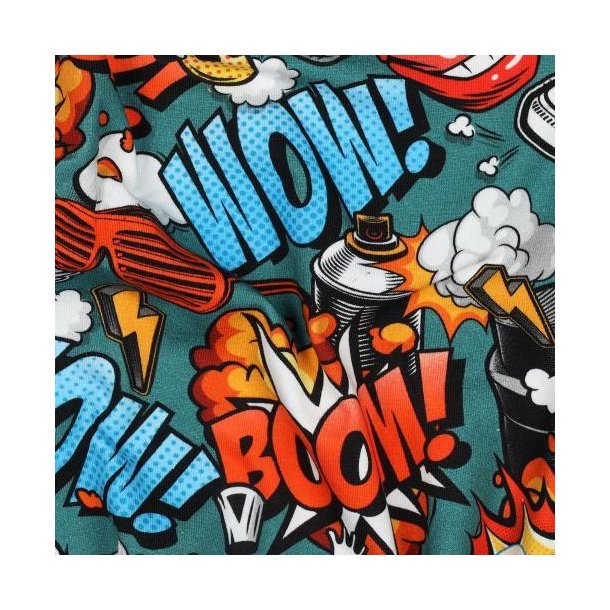 �kotex bomulds jersey m/Graffiti, Blue