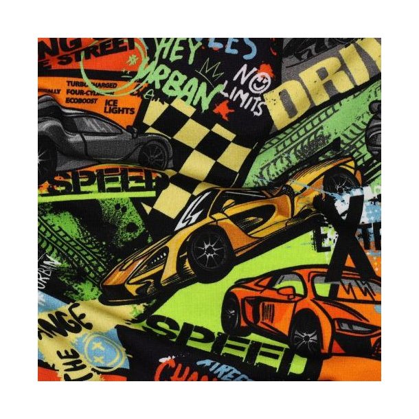 �kotex bomulds jersey Fast cars, Multicolour