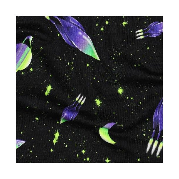 French terry digital Space, Black