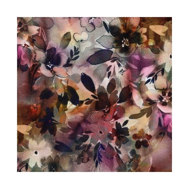 Punta Di Roma digital Flowers, Pink/Ochre