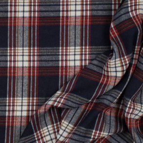Flannel Navy/ecru/red