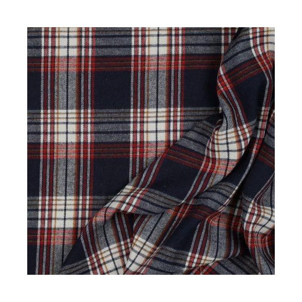 Flannel Navy/ecru/red