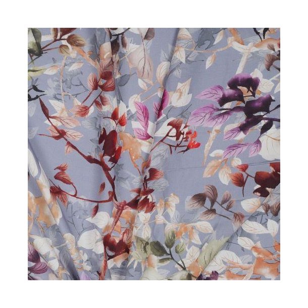 Viscose digital Floral, Baby blue