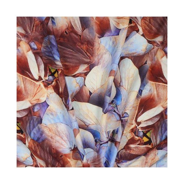 Radiance/viscose digital Leaves, Aqua