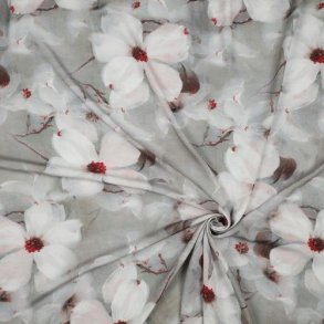 Viscose digital Big Flowers, Sage