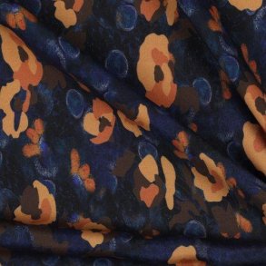 Radiance/viscose digital Flowers, Cobalt