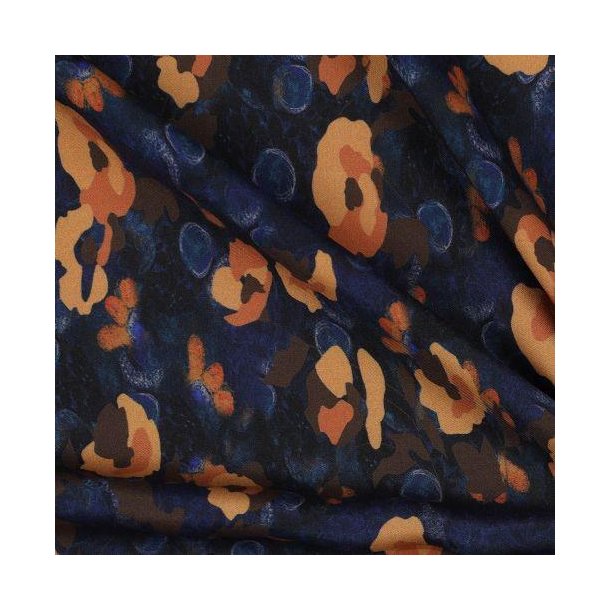 Radiance/viscose digital Flowers, Cobalt