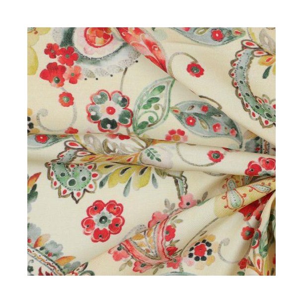 Viscose digital Paisley, Light yellow