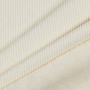 Faux fur m/babyfl�jl p� bagsiden, Ecru