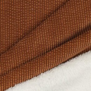 Faux fur m/babyfl�jl p� bagsiden, Rust