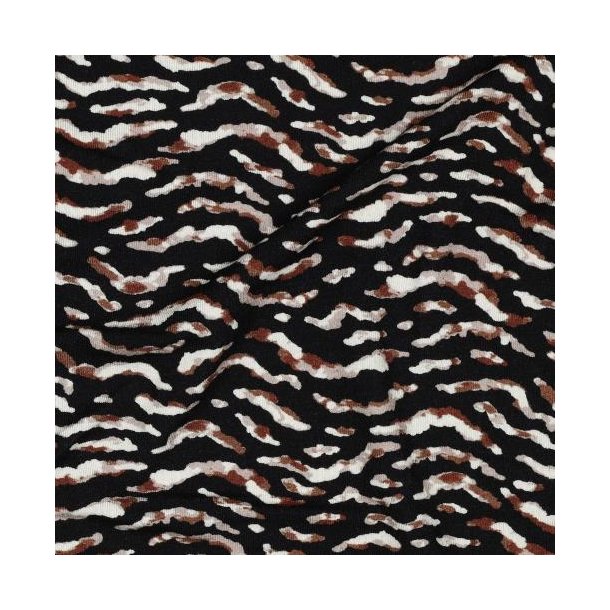 Viscose jersey Digital Animal skin, Black