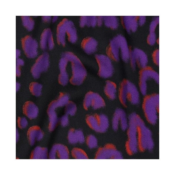 Viscose satin digital Animal skin, Black