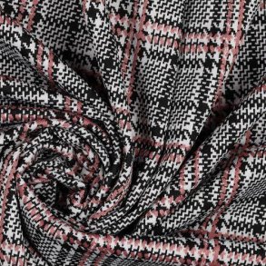 Jacquard strik, Black/white/pink