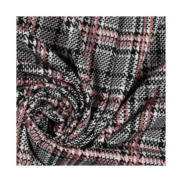 Jacquard strik, Black/white/pink
