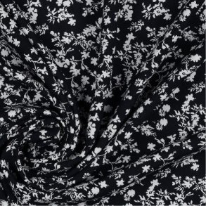 Viscose sm� blomster, Black