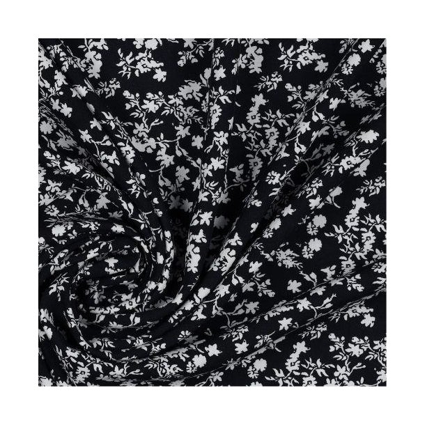 Viscose sm� blomster, Black