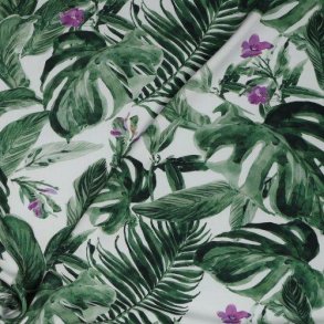 Viscose Digital Flowers, Green