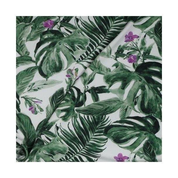 Viscose Digital Flowers, Green