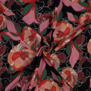 Radiance/viscose digital Flowers, Multicolour