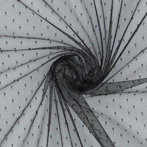 Fine Tule/tyl,Prikker, Black