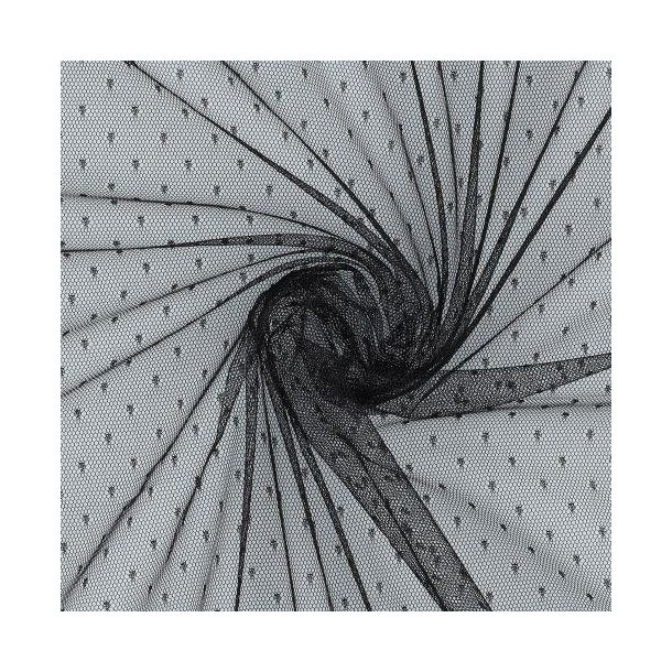 Fine Tule/tyl,Prikker, Black