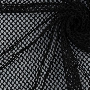 Knitted crochet/netstof, Black