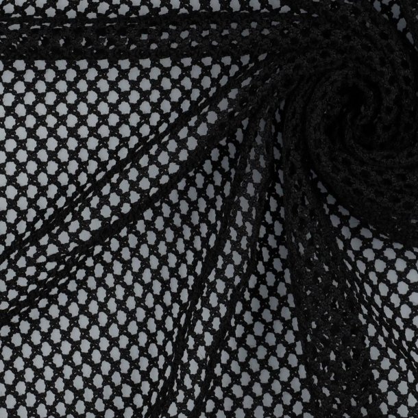 Knitted crochet/netstof, Black