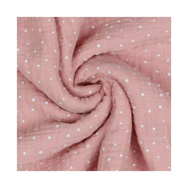 Double gauze Rosa m/prikker