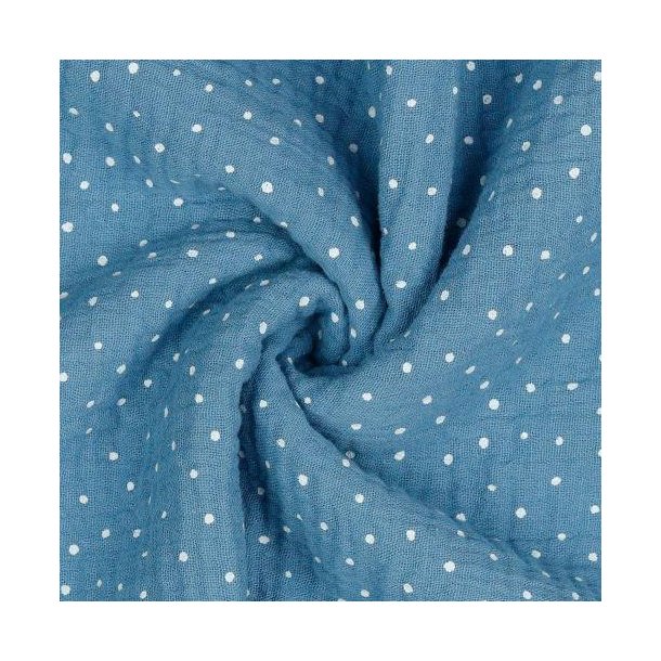Double gauze, Light blue m/prikker