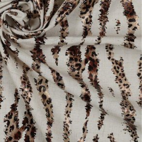 Linen/Viscose Foil Animal, Brown