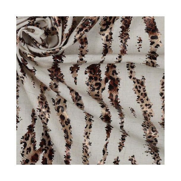 Linen/Viscose Foil Animal, Brown