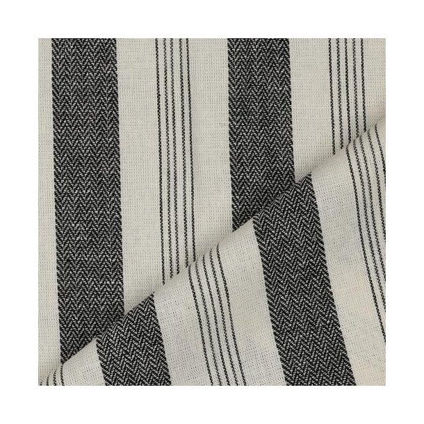 Linen viscose yarn dyed stripes, Black