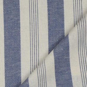 Linen viscose yarn dyed stripes, Blue