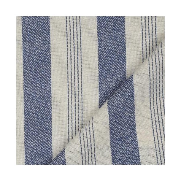 Linen viscose yarn dyed stripes, Blue