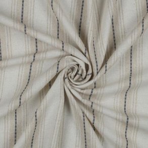 Linen viscose stripe, Navy