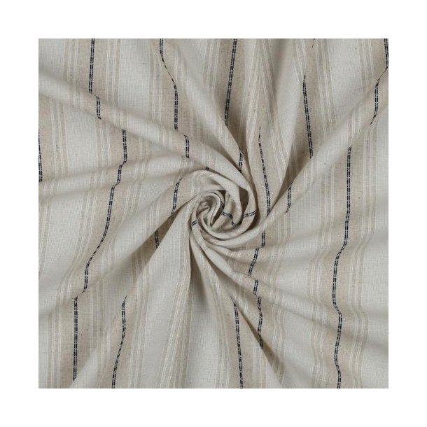 Linen viscose stripe, Navy