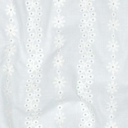 Cotton embroidery Two-side scallop, White