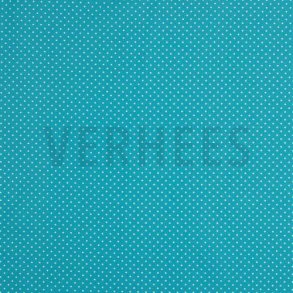 Poplin Petit sm� prikker, Turquoise