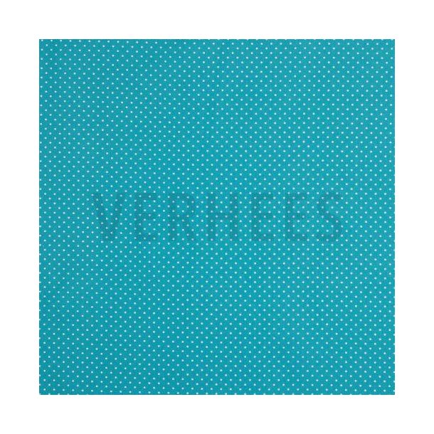 Poplin Petit sm� prikker, Turquoise
